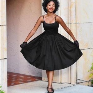 Black circle skirt dress